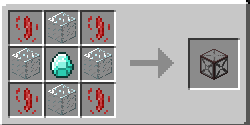 Blood Magic - Craft de l'Empty Socket : un diamant au centre, des vitre autour et des Weak Blood Shards dans les coins.