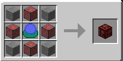 Blood Magic - Craft de la Soul Forge : un Magician's Blood Orb au centre, 4 Filled Sockets autour et 4 Stones dans les coins.
