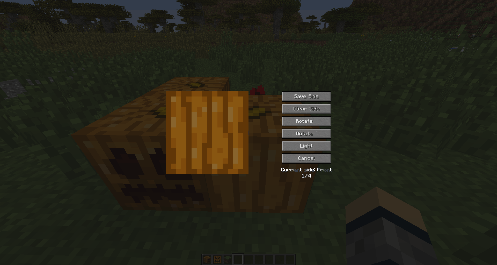 Le GUI de Carvable Pumpkins.