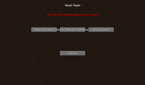 Minecraft Realms - Reset Realms
