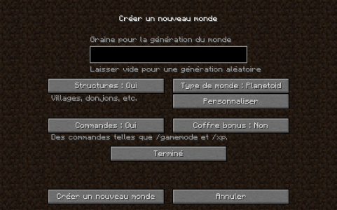 Créer un monde avec Planetoid