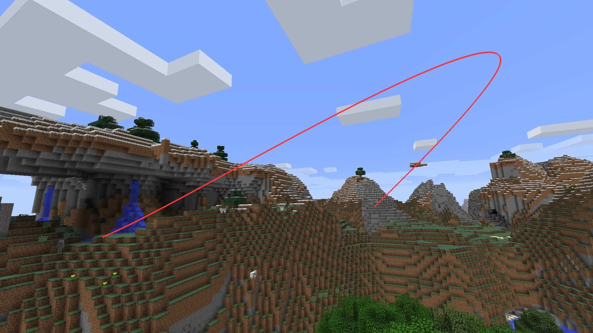 trajet de la caméra et du travelling avec le mod Minecraft BauerCam