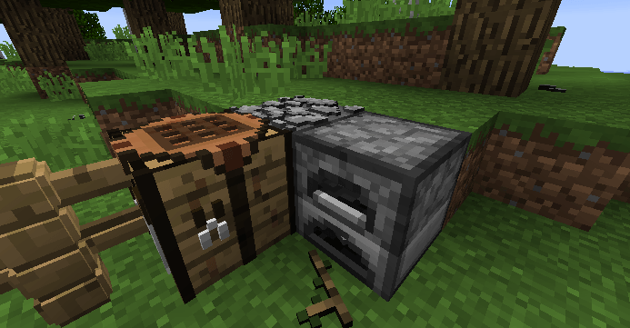 Default 3D - Un four et une table de craft en 3D