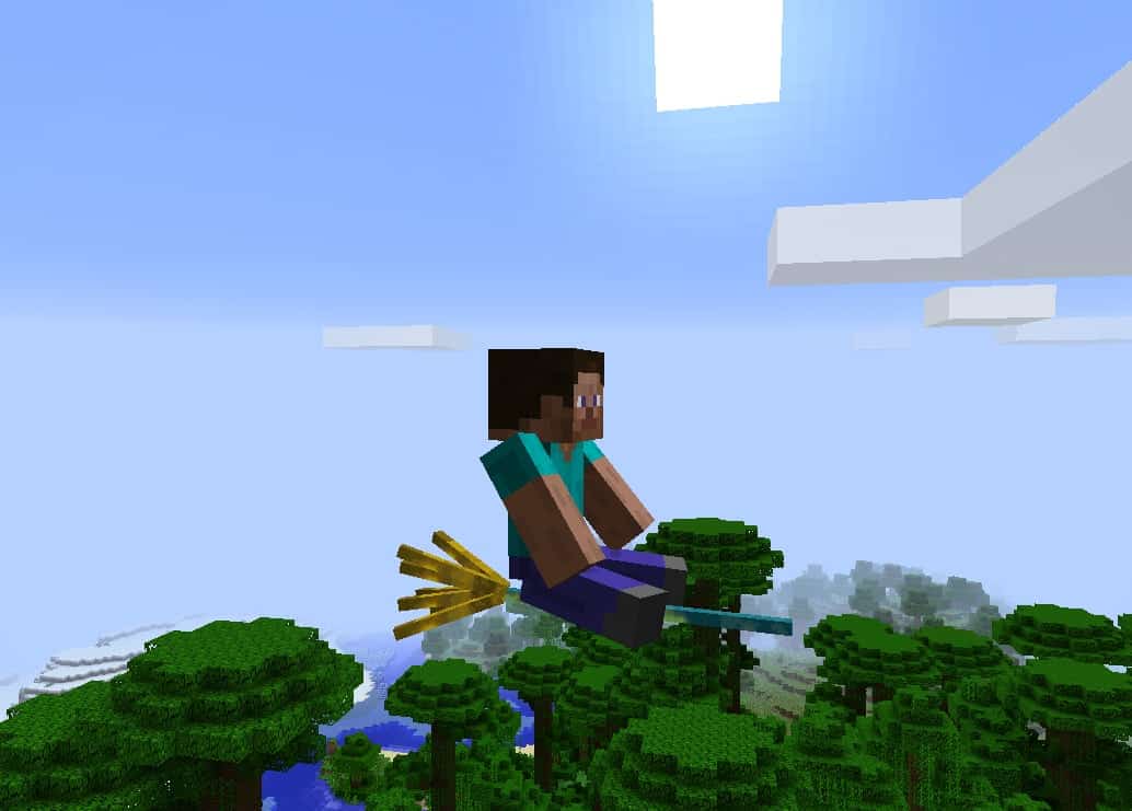 The Flying Things : Un joueur en plein vol sur son balai volant