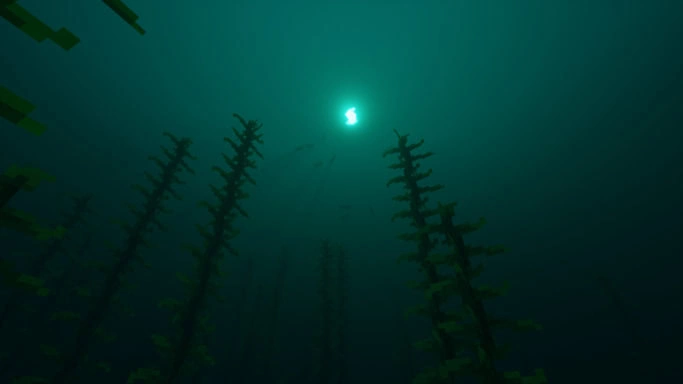 Une vue sous l'eau avec Chocapic Shader