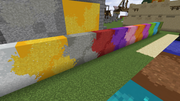 Du béton en poudre avec plusieurs couleurs
