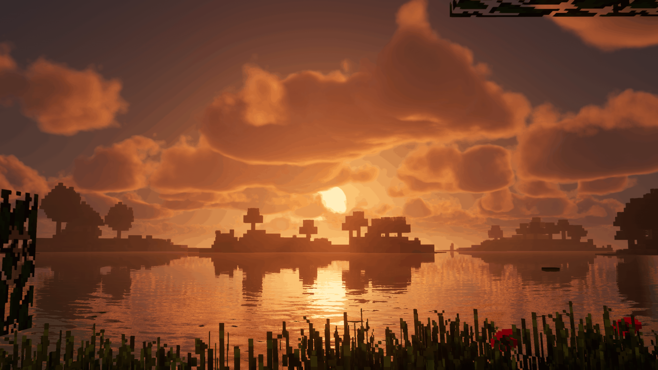 Coucher de soleil dans Minecraft