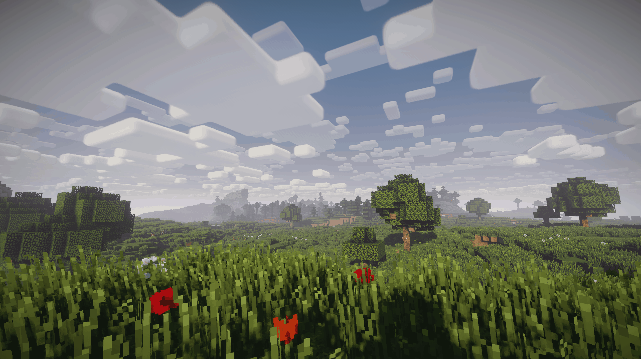 Nostalgia Shader - Une plaine dans Minecraft
