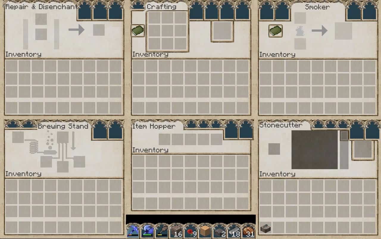 ItaliaPack : Différentes interface de Minecraft
