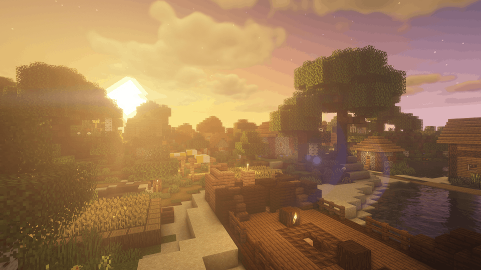 Un Coucher de soleil dans Minecraft
