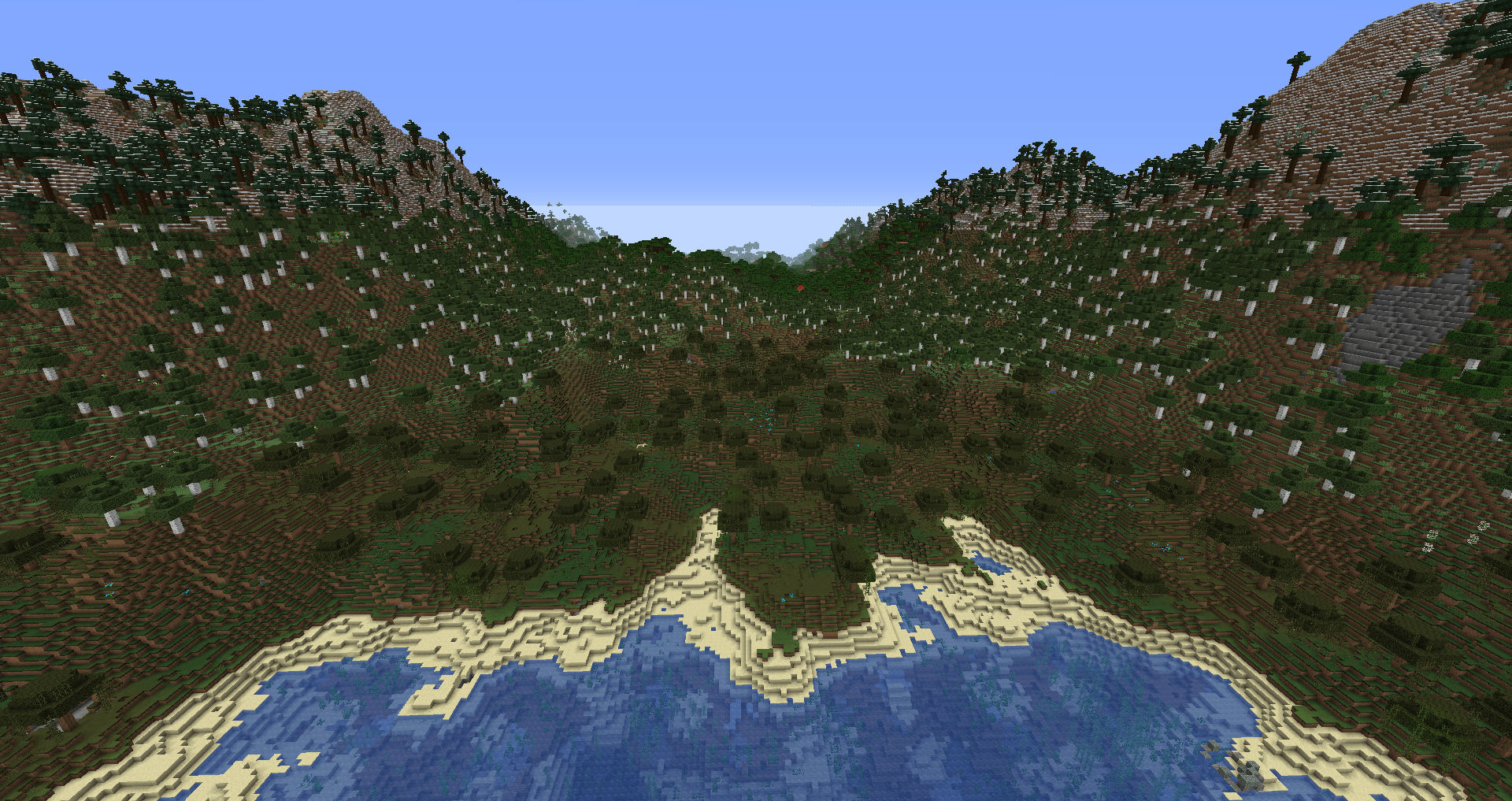 Une plage proche des montagnes