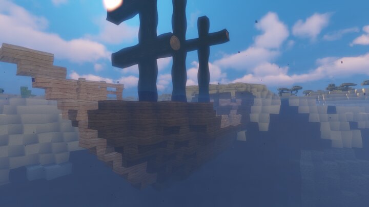 Un bateau vu sous l'eau