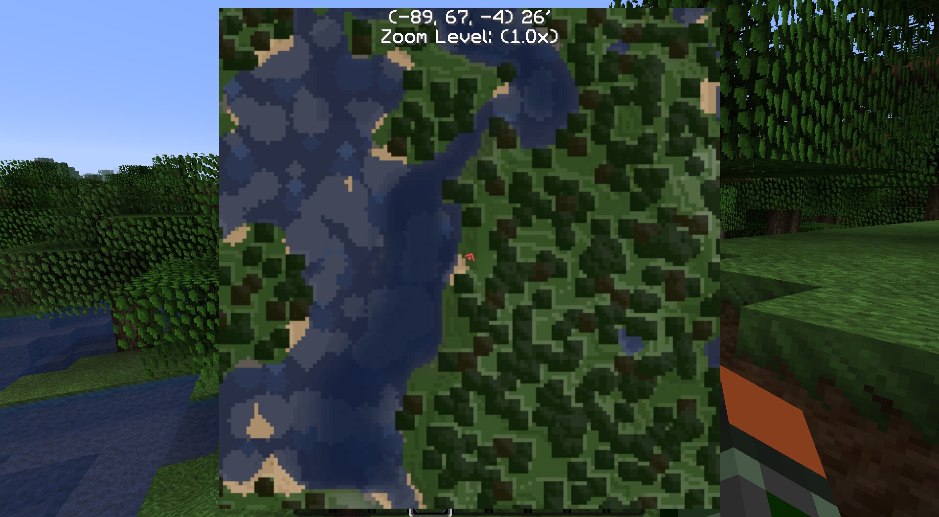 VoxelMap - Aperçu de la minimap agrandie
