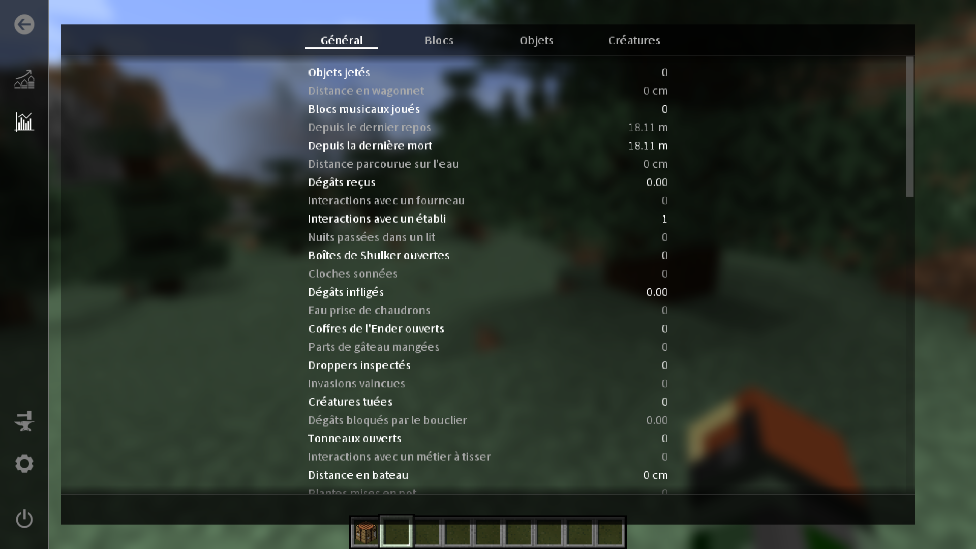 Modern UI : Les statistiques du joueur dans Minecraft
