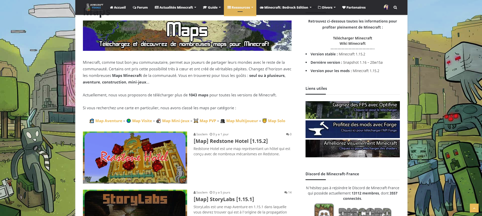 Télécharger une map Minecraft
