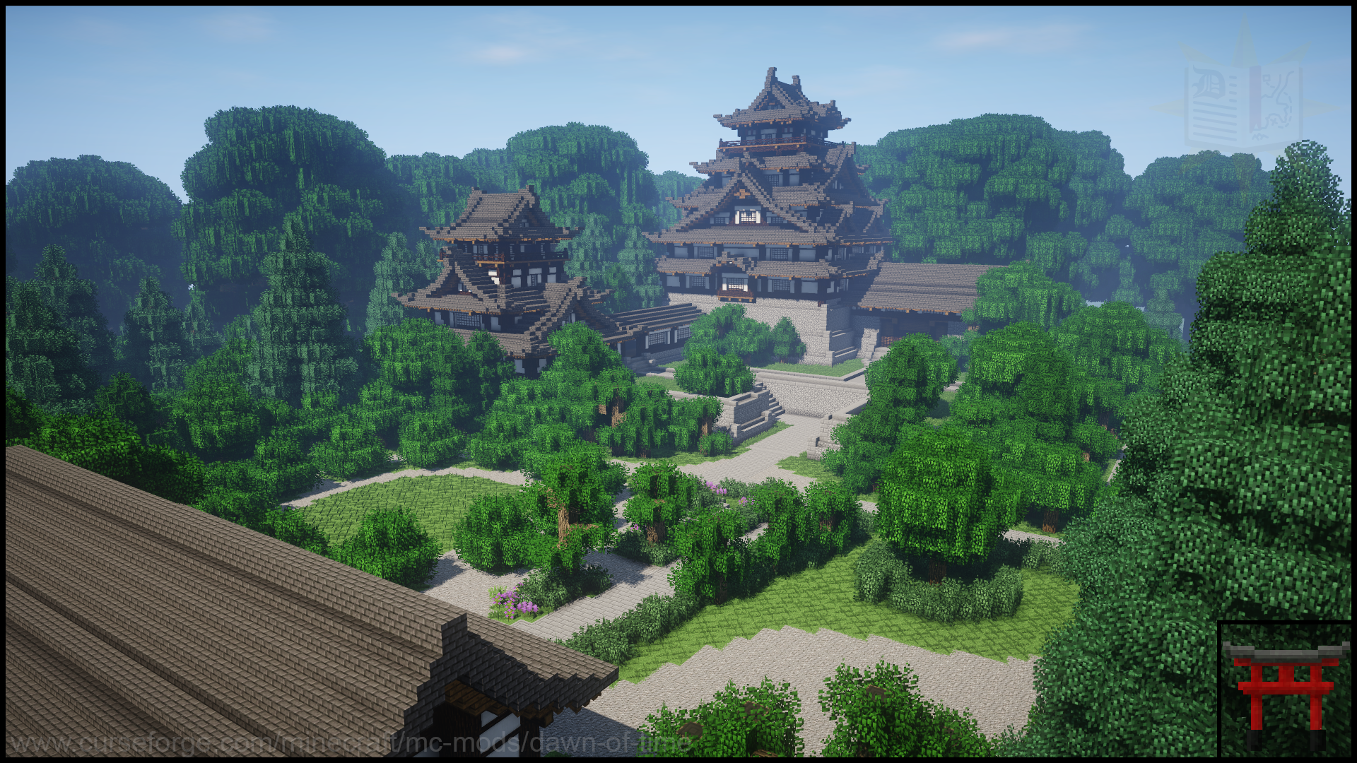 Temple japonais vu de haut