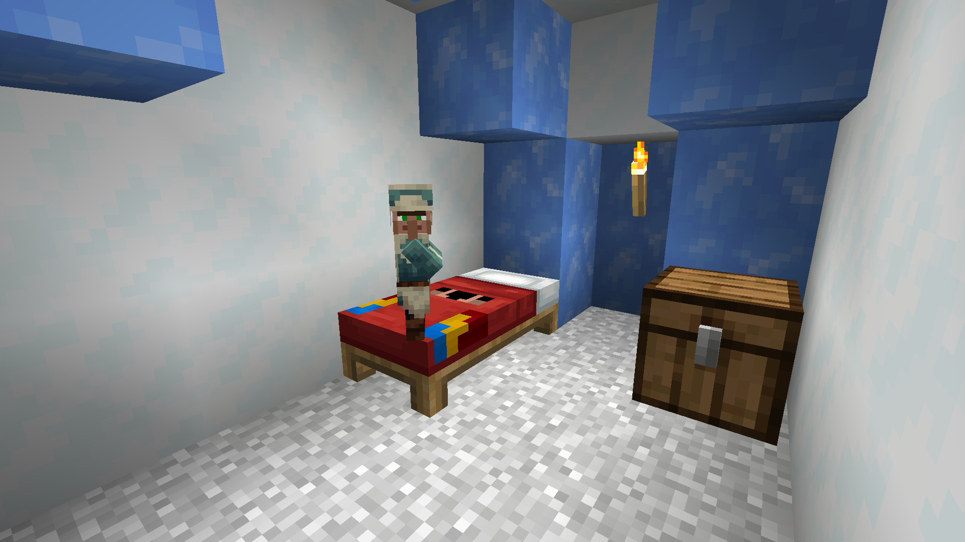 Un lit avec une texture différente