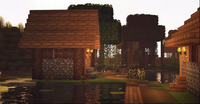 Resource Pack Overgrowth : Le Village proche du Marais