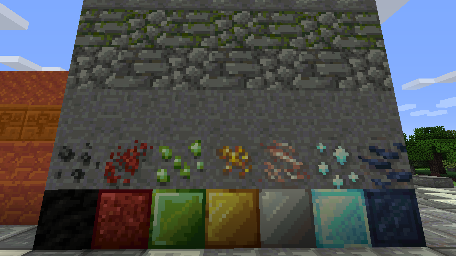 Les minerais avec le resource pack Platform