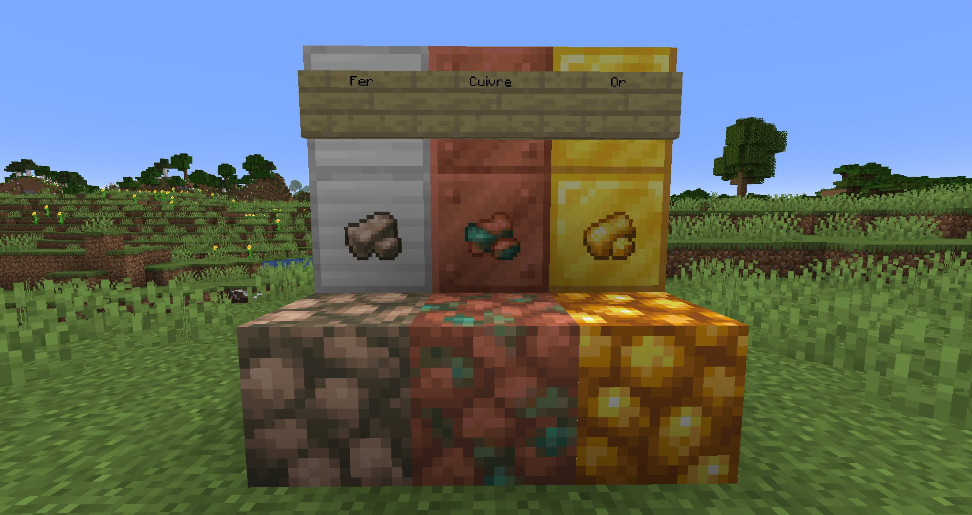 Blocs de minerais bruts 21w15a