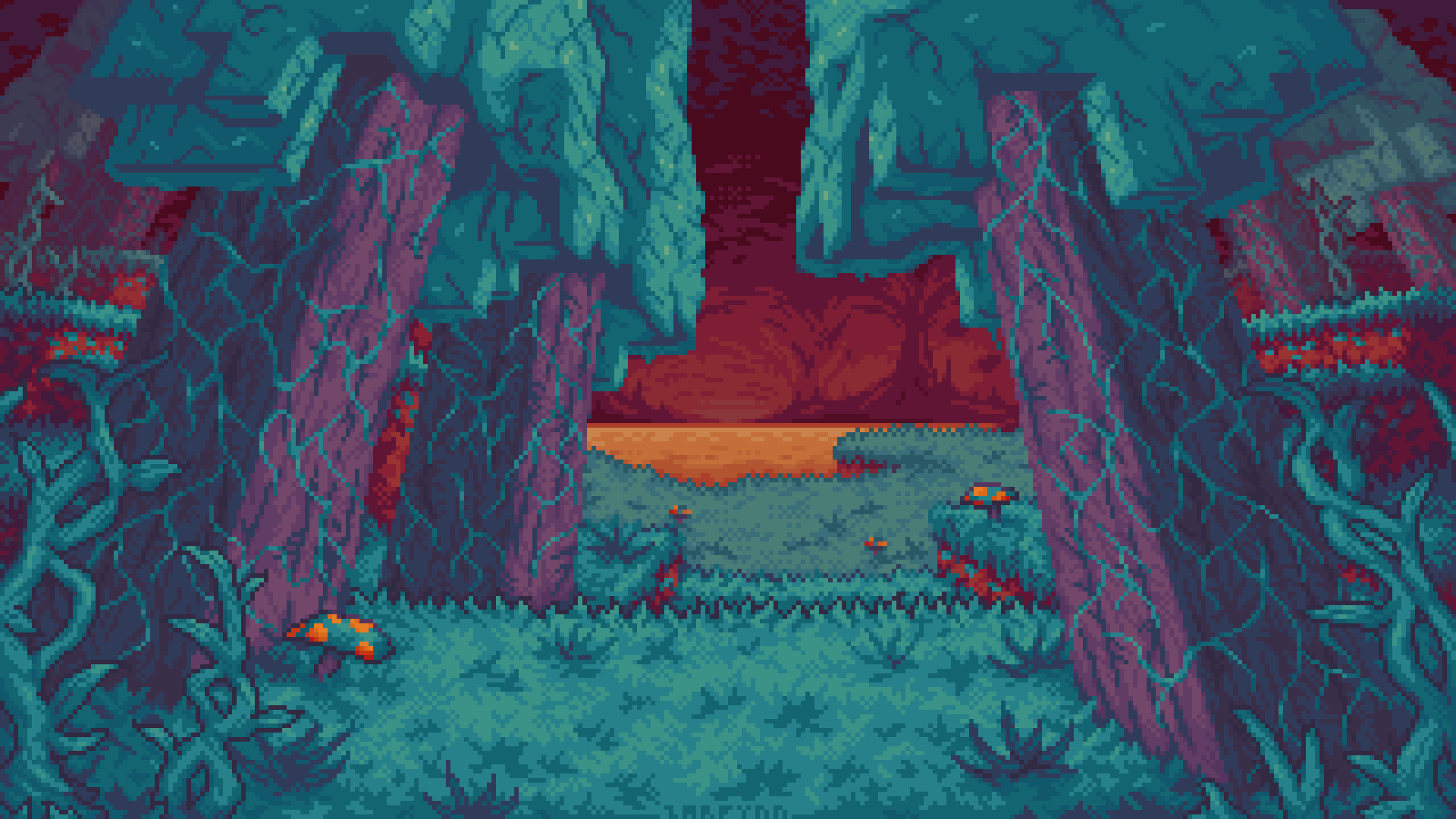 Fond d'écran Minecraft - Warped Forest