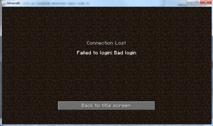 Failed To Login Bad Login