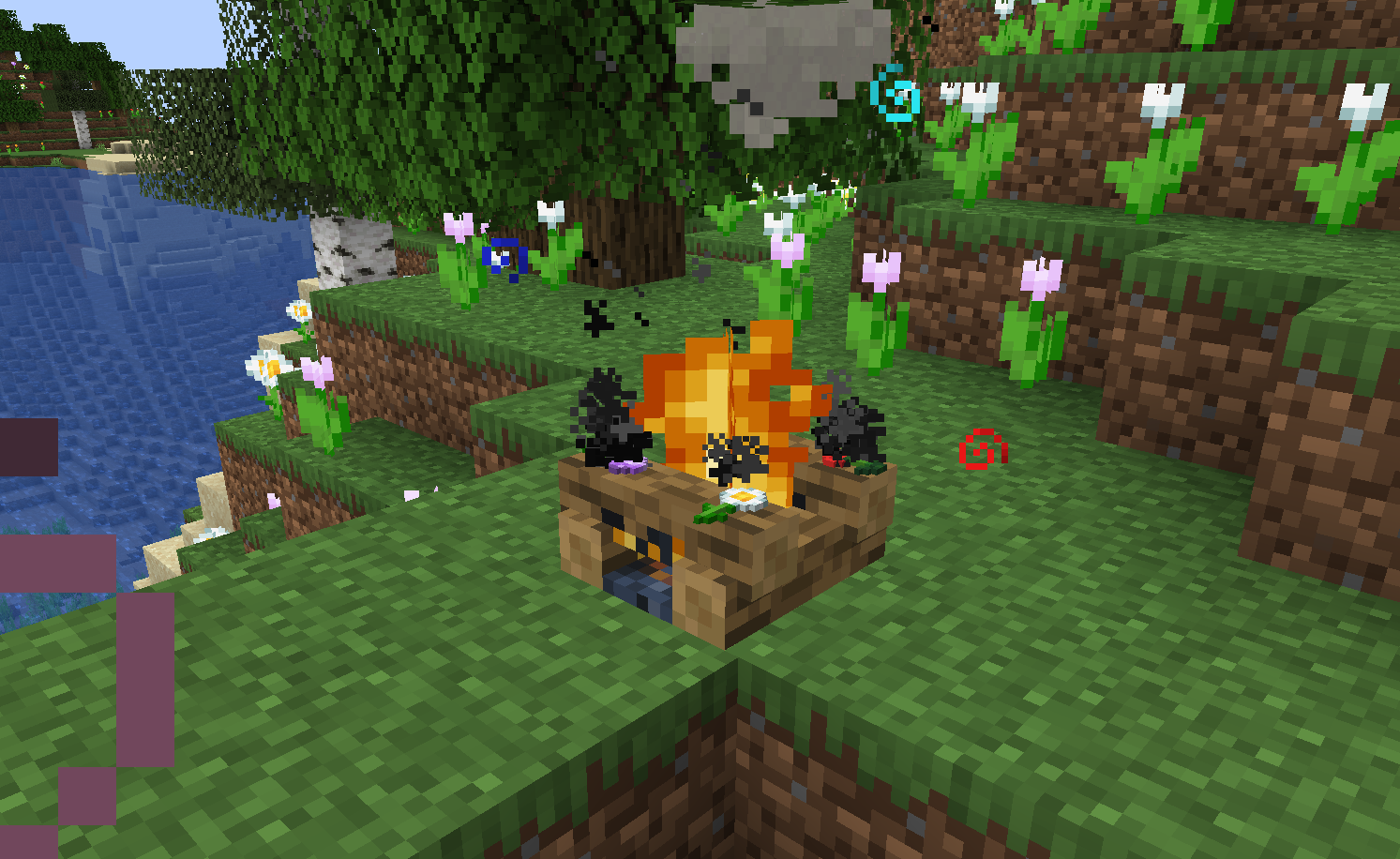 feu de camps avec fleurs