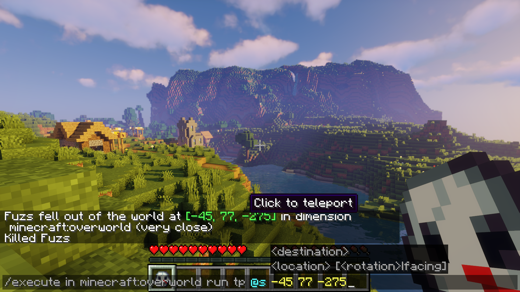 teleporattion position mort
