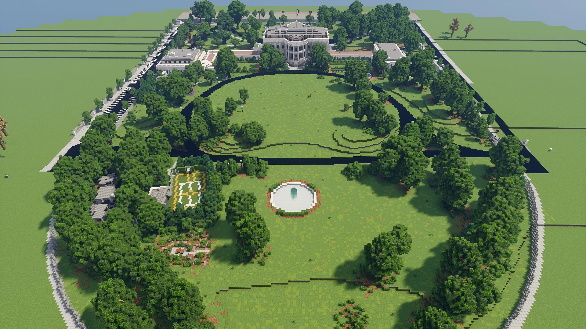 jardin maison blanche