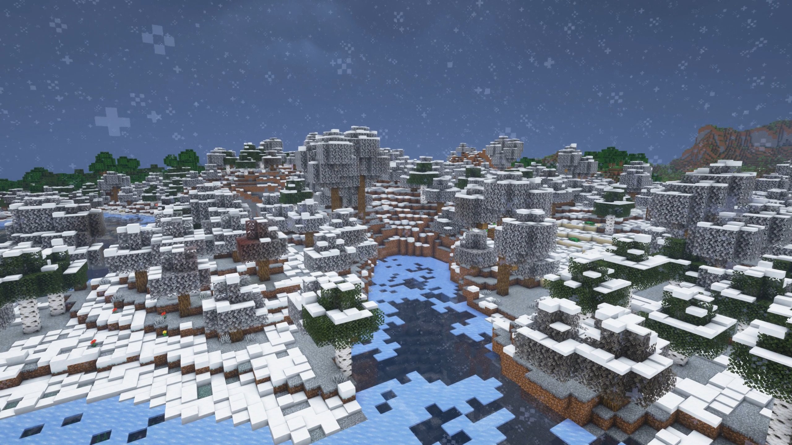 Arbres couverts de glace et de neige