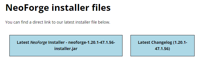 Installation NeoForged