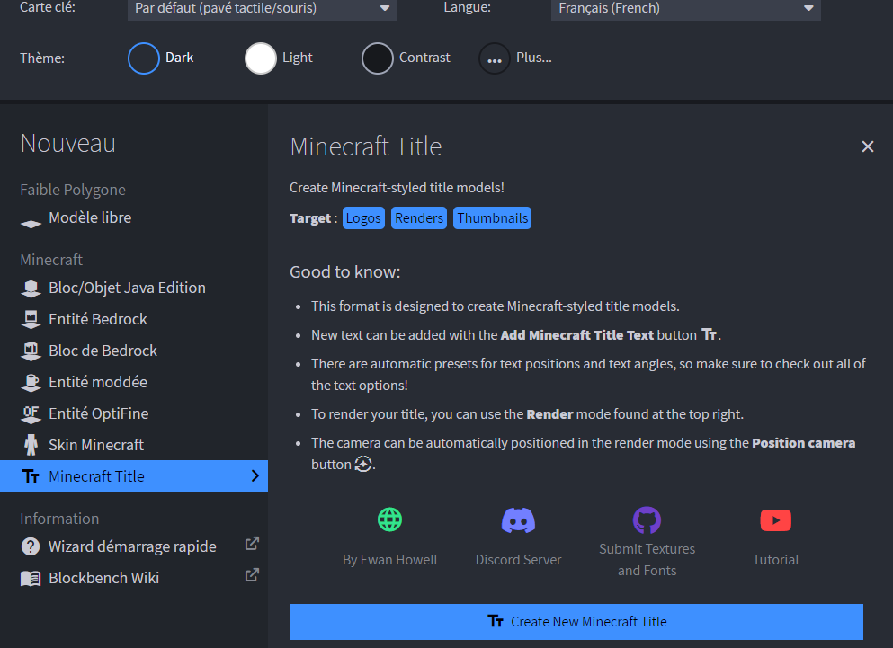 ouverture outil minecraft title