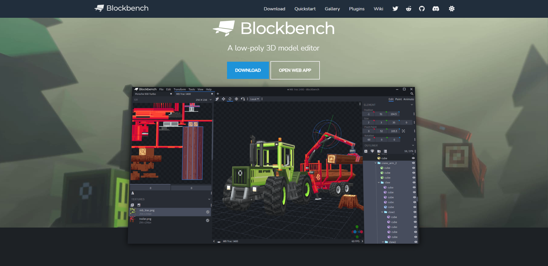 page accueil blockbench