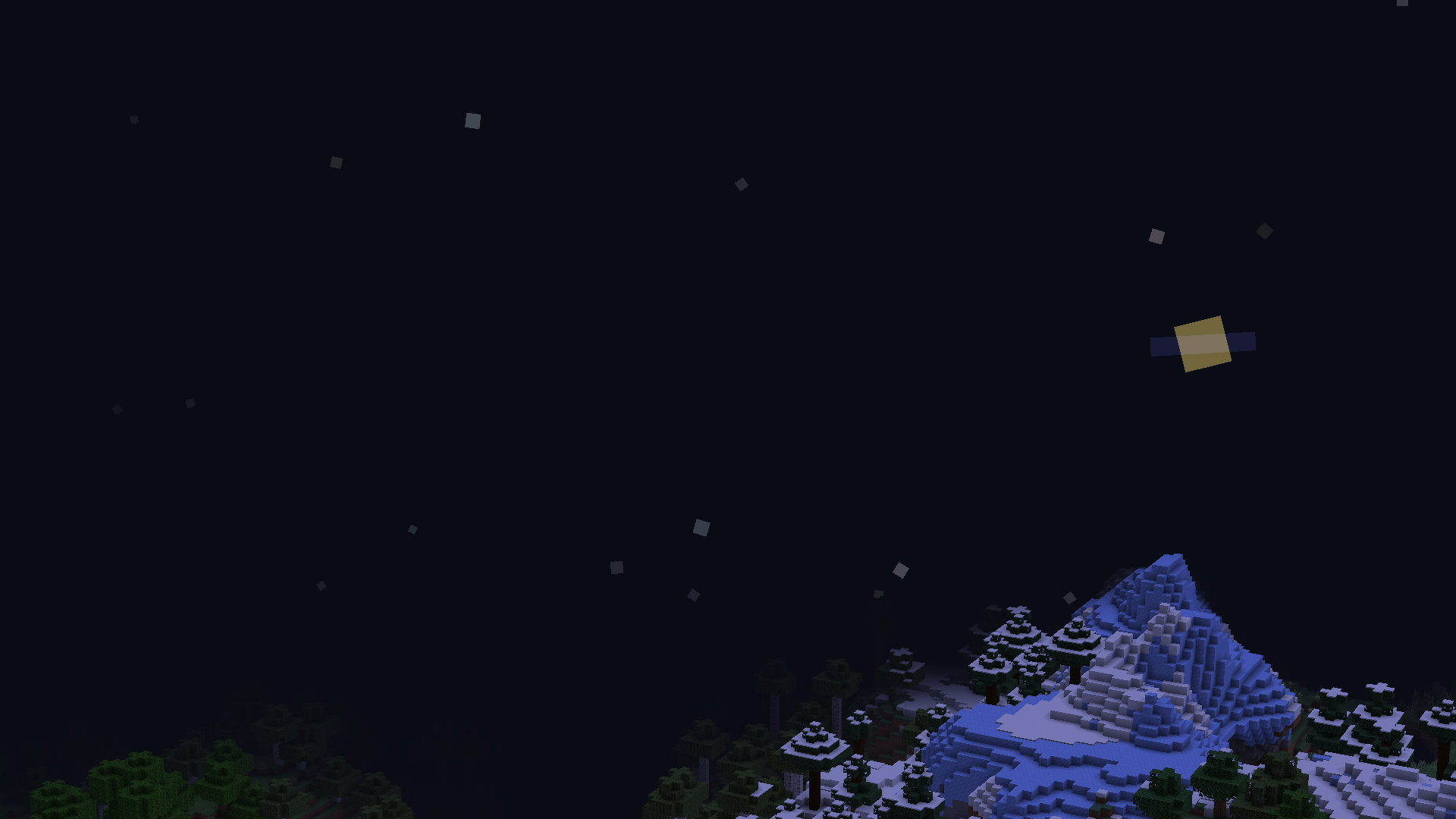 planet overlooking a far away mountain