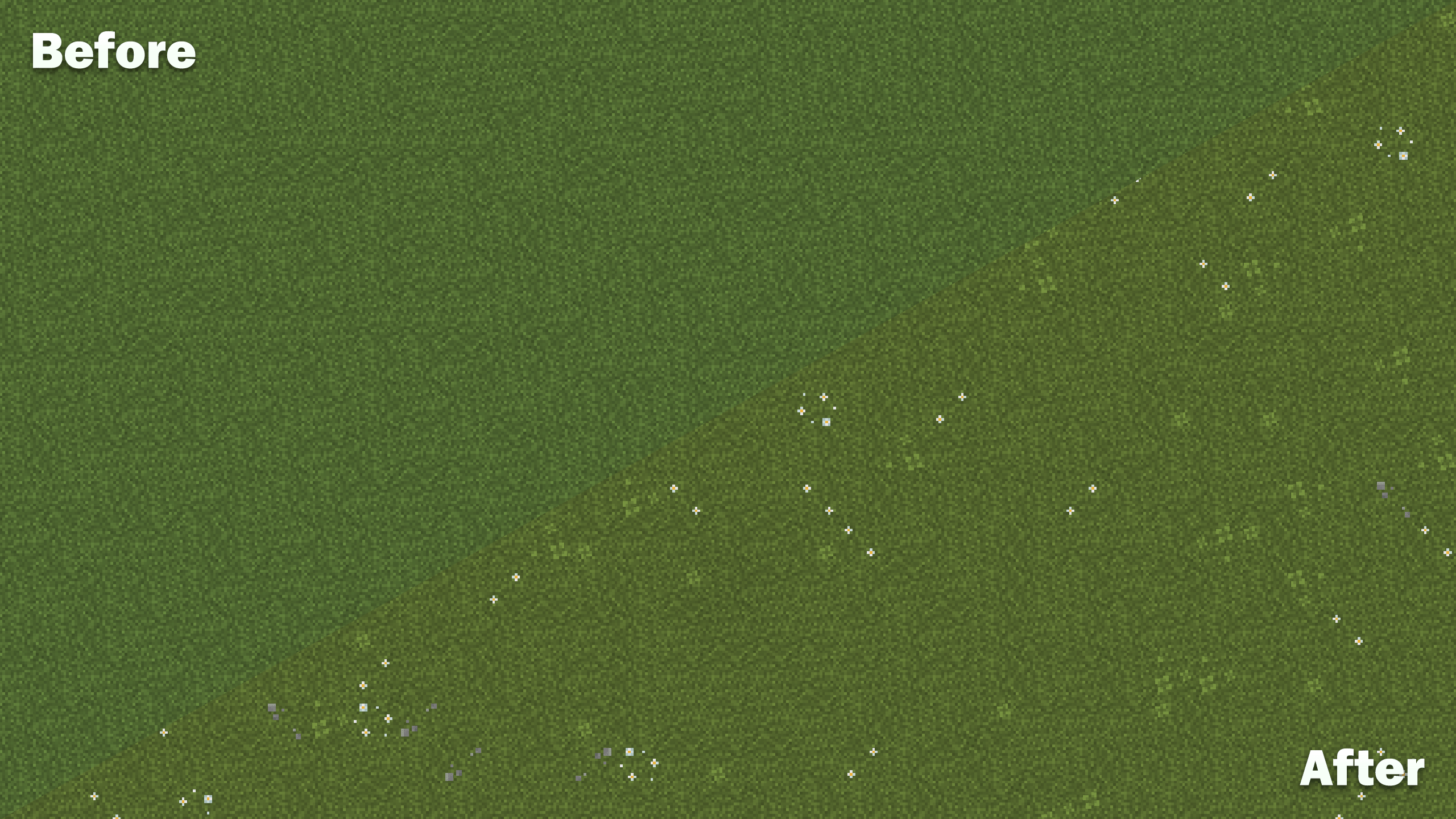 avant apres simple grass flowers