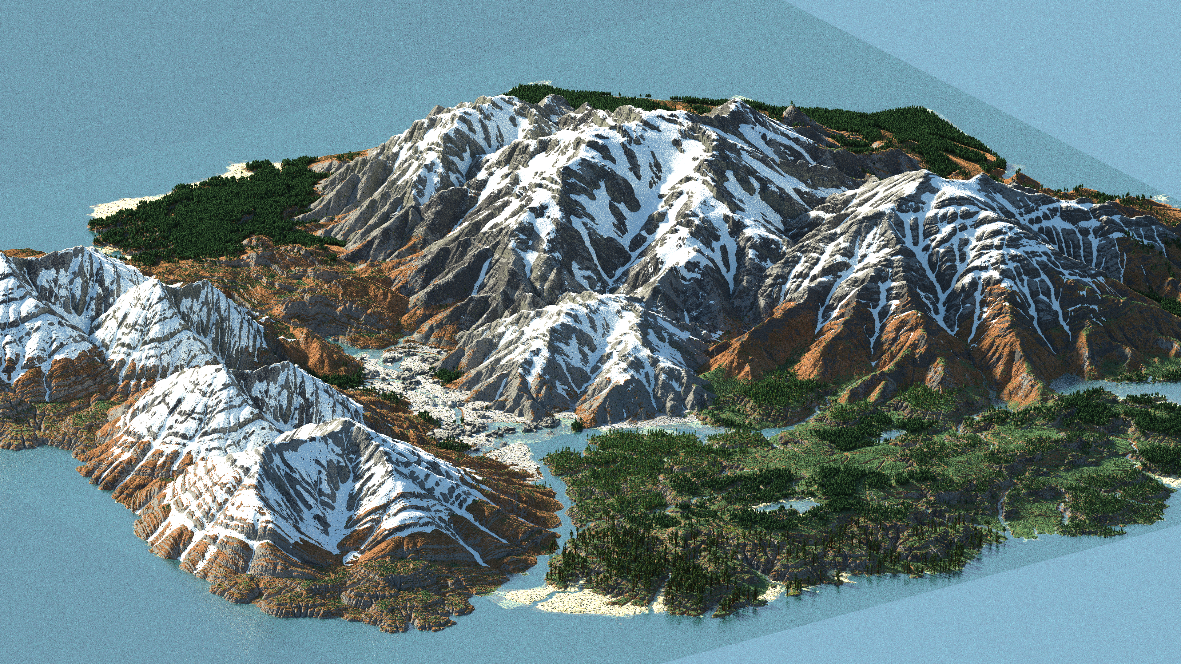 Un aperçu d'ensemble de la carte Minecraft Knot-Vista