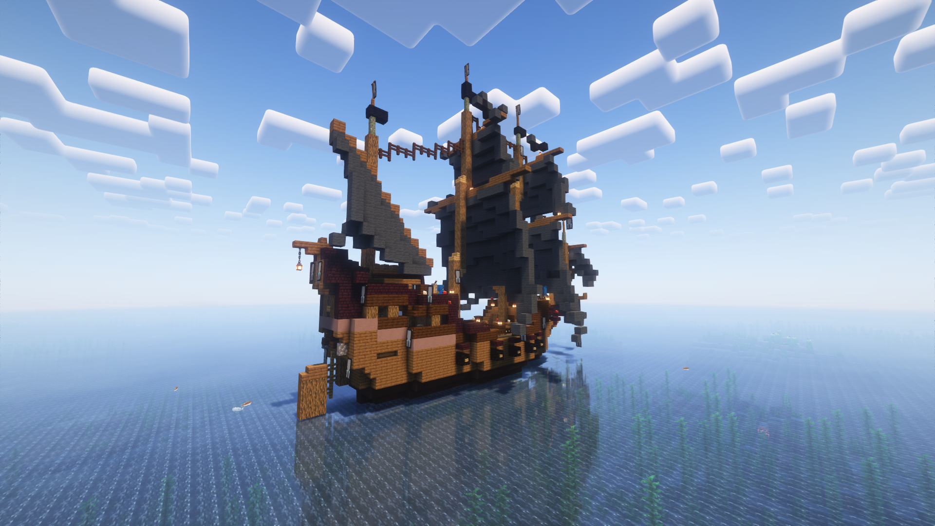 Illager Warship – vue latérale du navire illageois