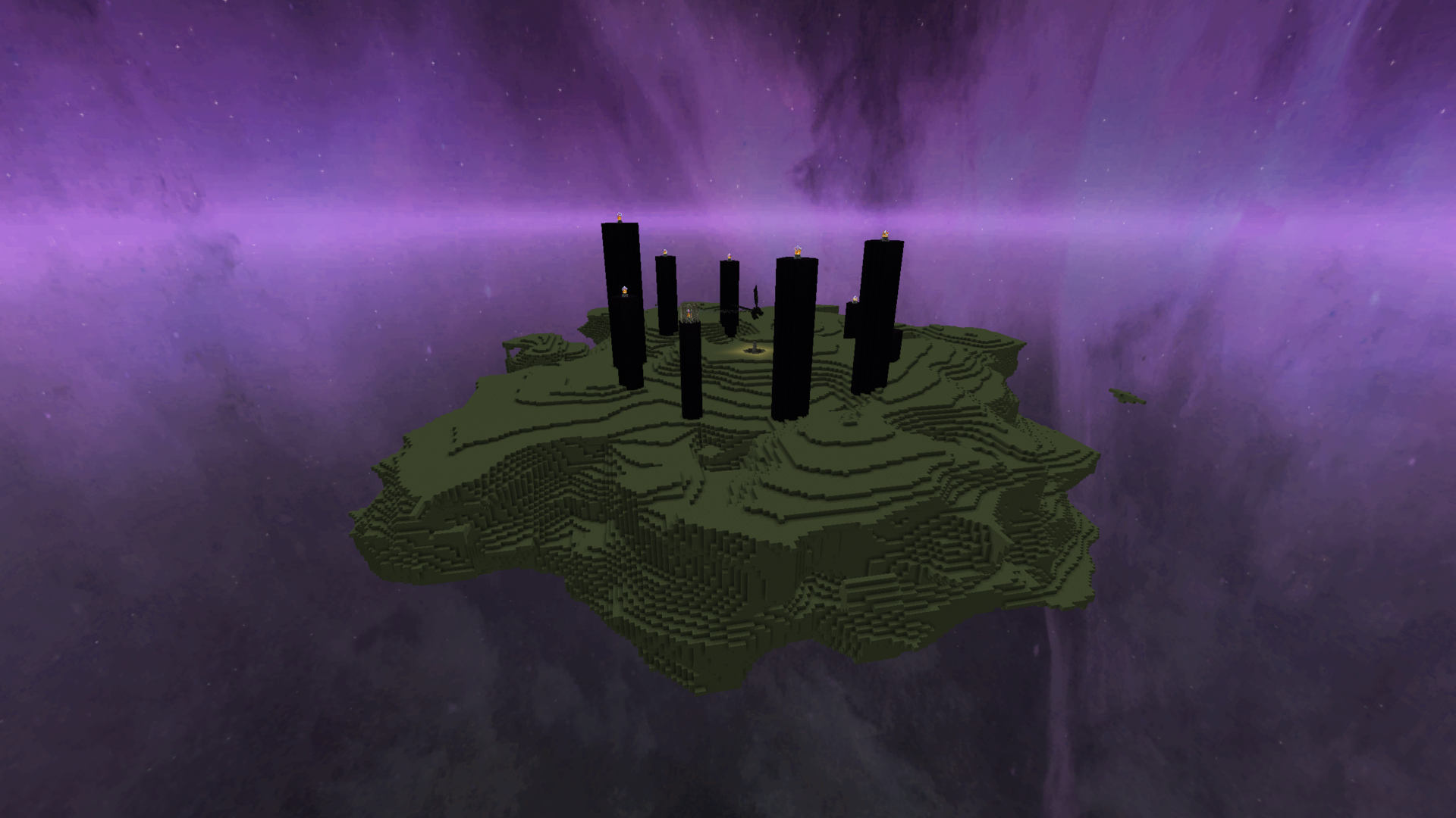 Minecraft – vue d’ensemble de l’île principale de l’End — Black Mesa Skyboxes