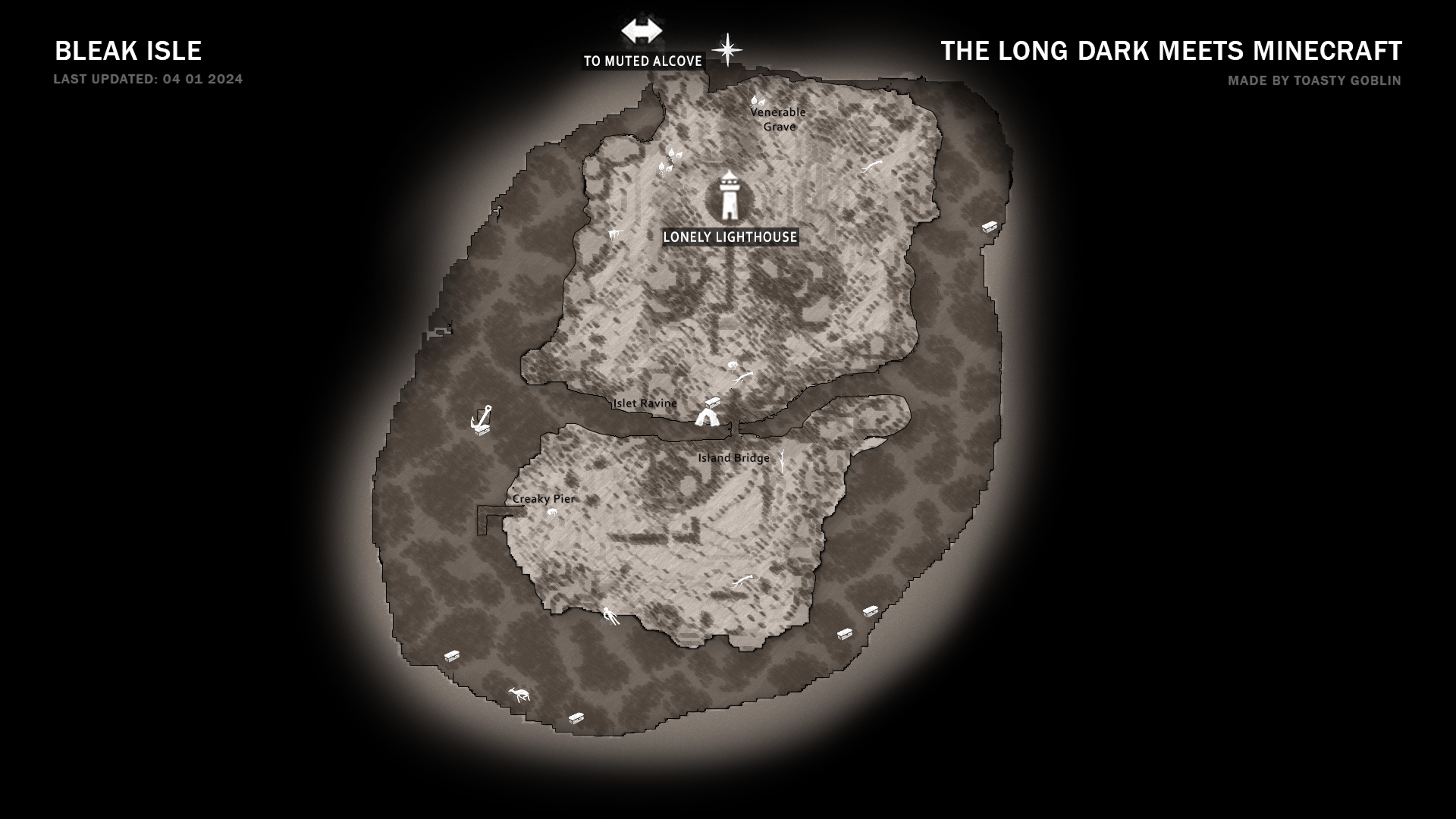 Minecraft carte The Long Dark - Carte Bleak Isle