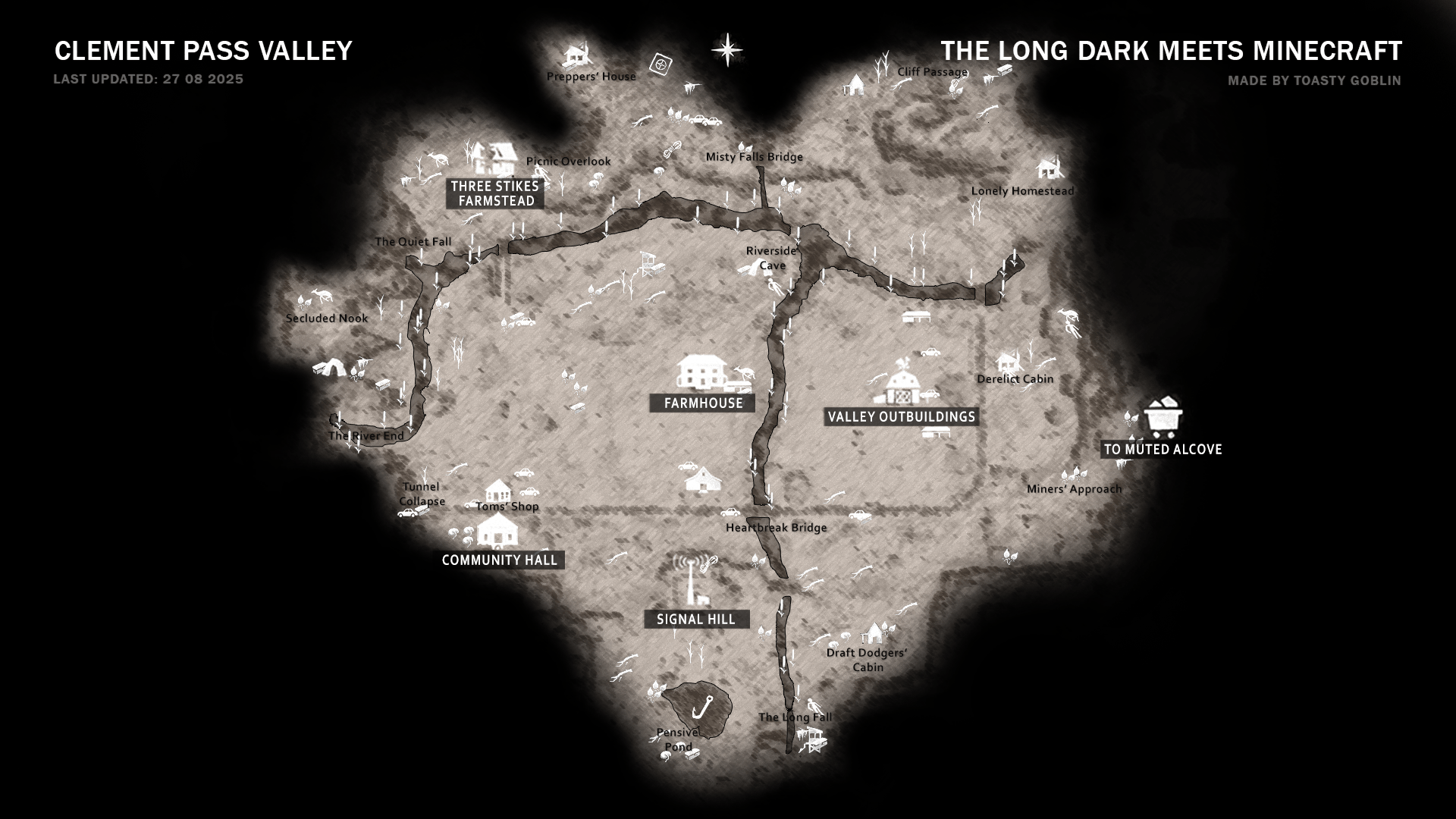 Minecraft carte The Long Dark - Carte Clement Pass Valley