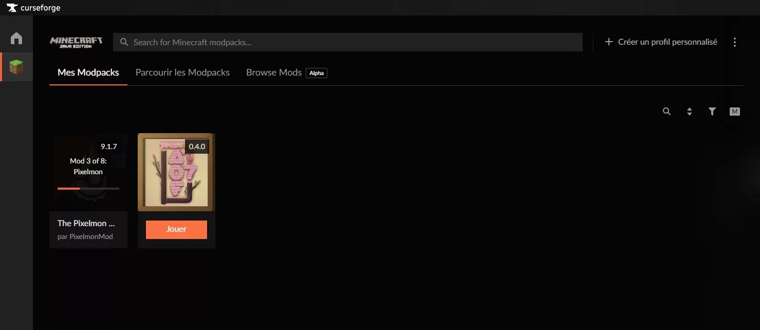 installer modpack curseforge 2