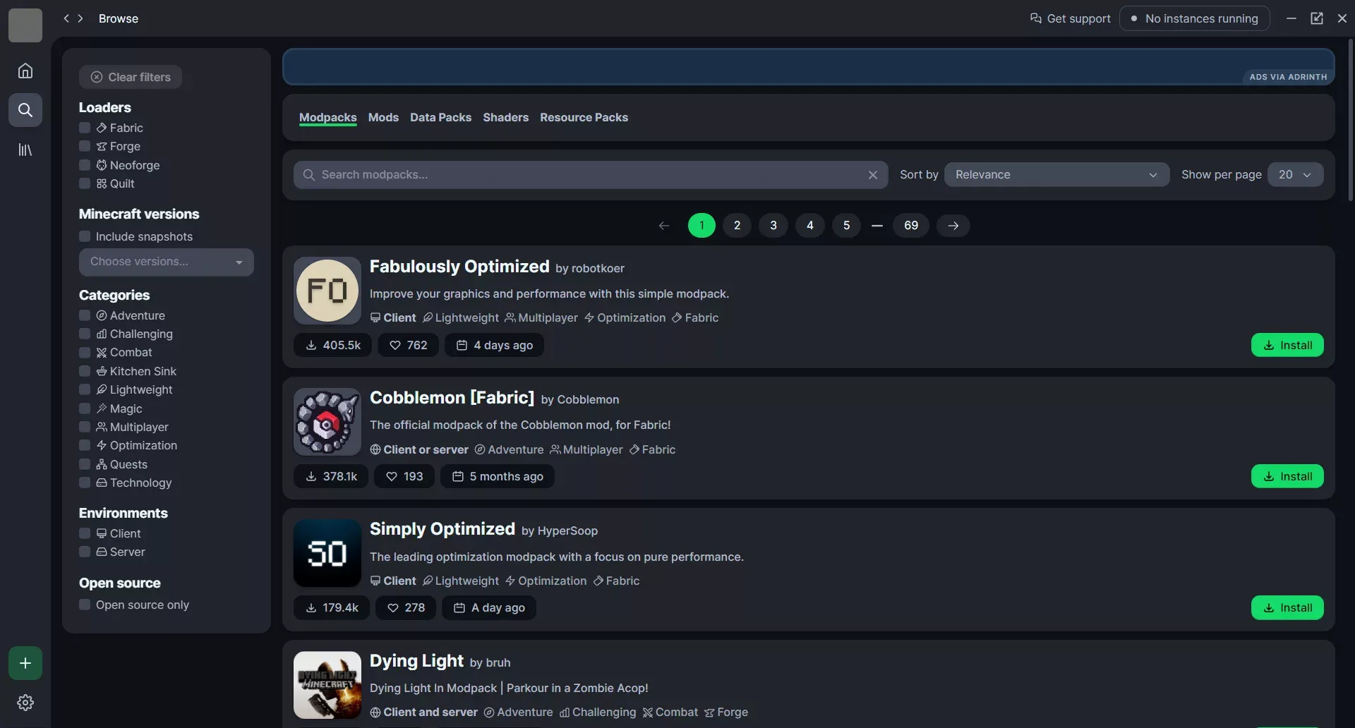 installer modpack modrinth 1