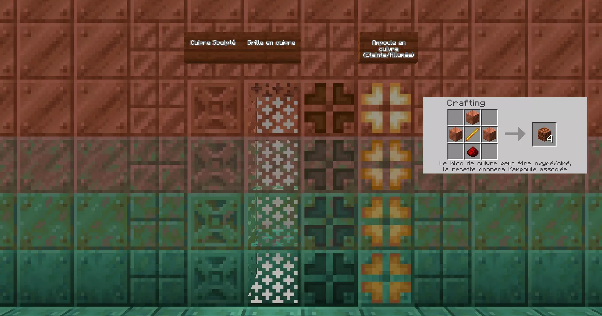 Blocs de cuivre 23w43a 1.21