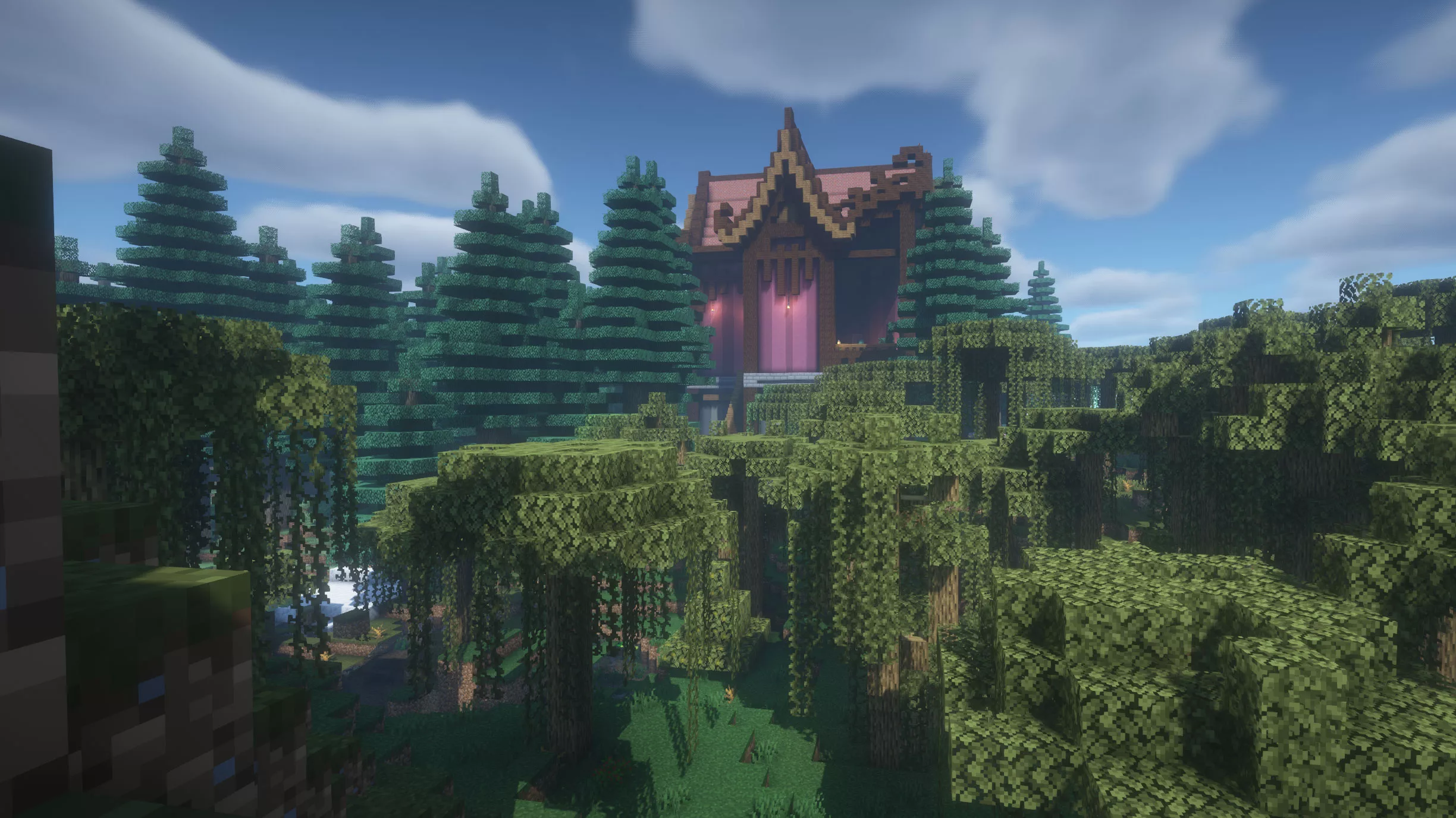 construction dans foret stuffed minecraft