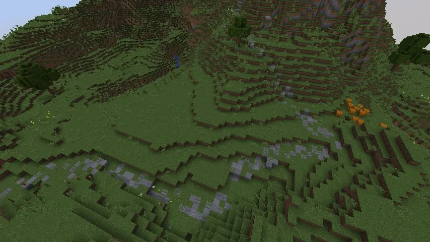 Route traversant un biome de plaines.